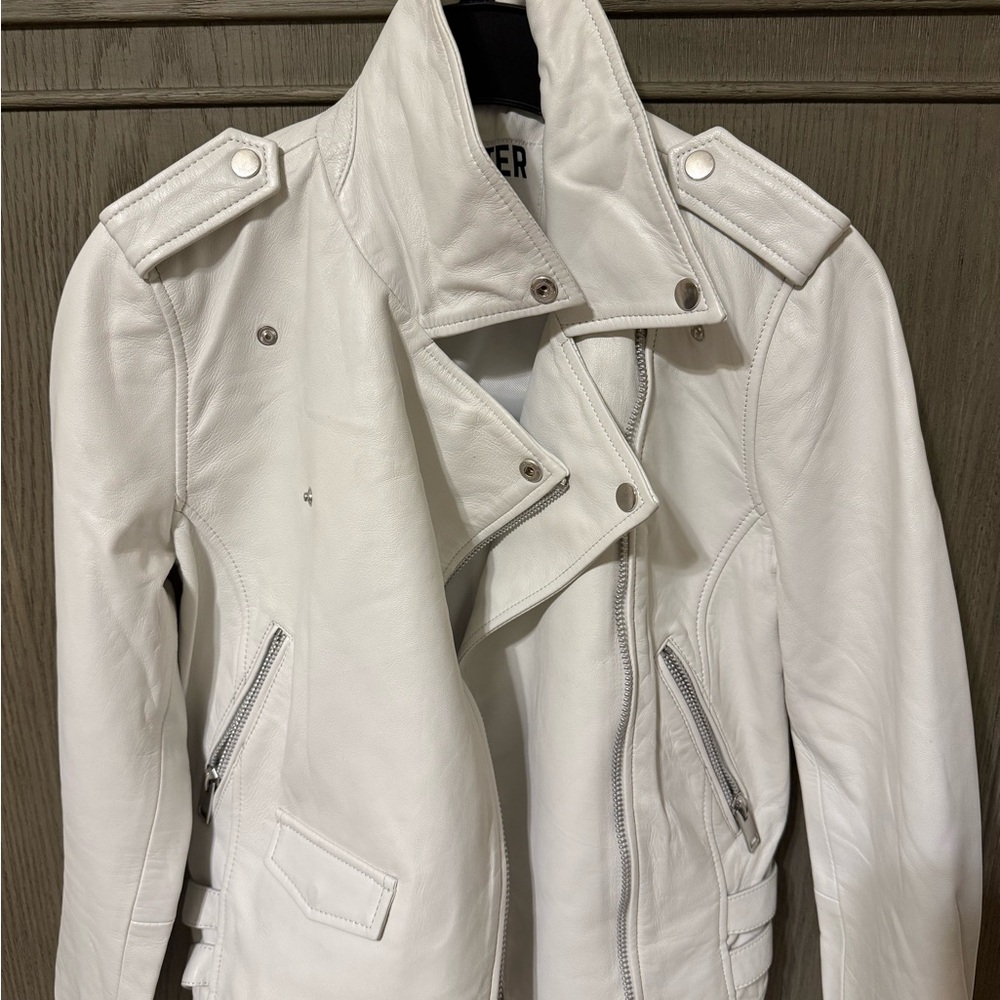 Walter Baker White Leather Jacket